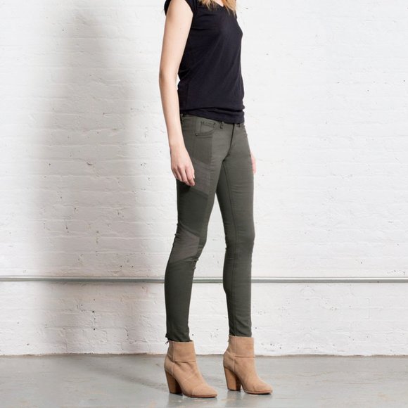 Rag & Bone Halifax Skinny Legging Army Green 25 - Picture 2 of 10